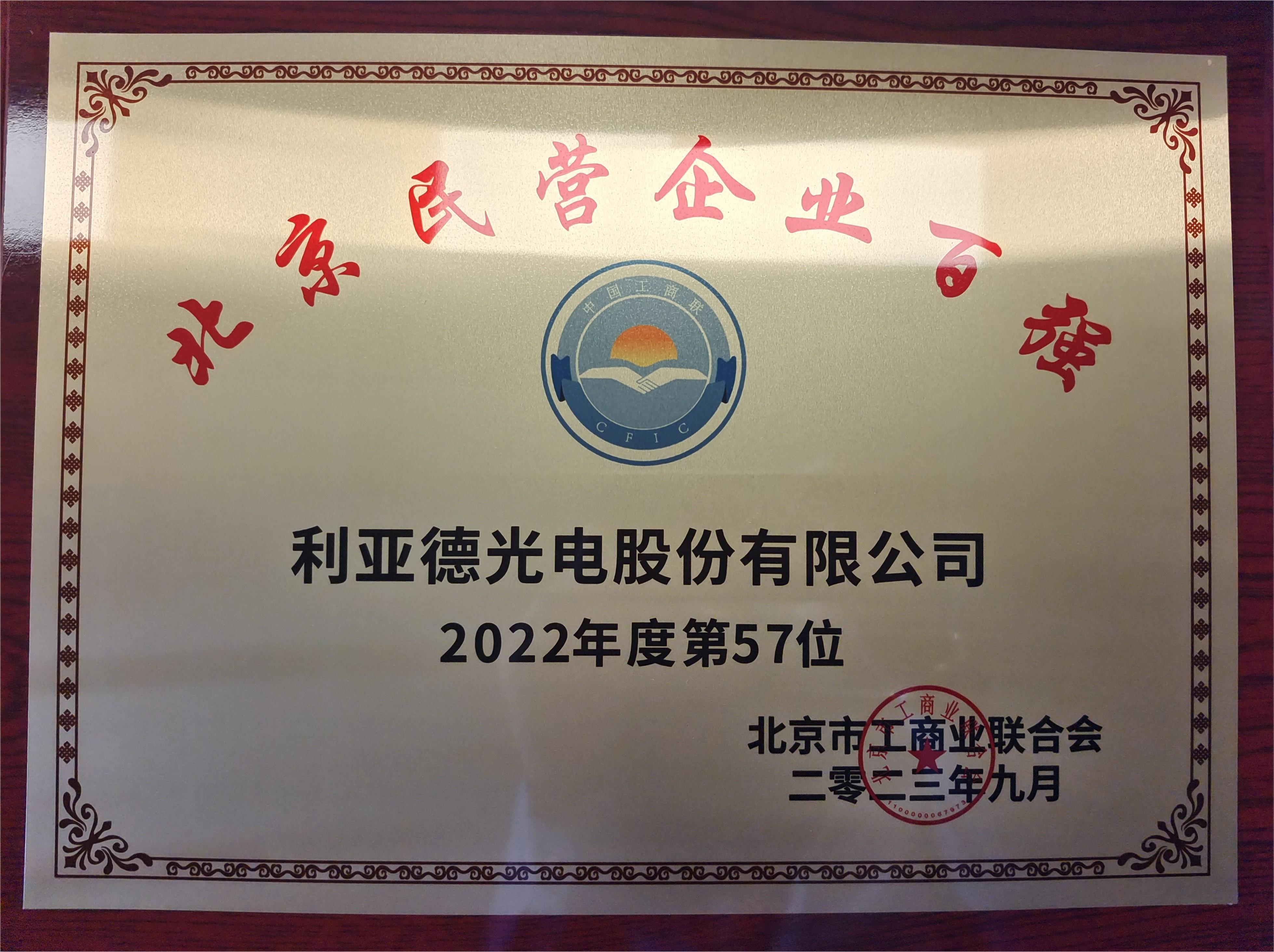 2022北京民營企業(yè)百強