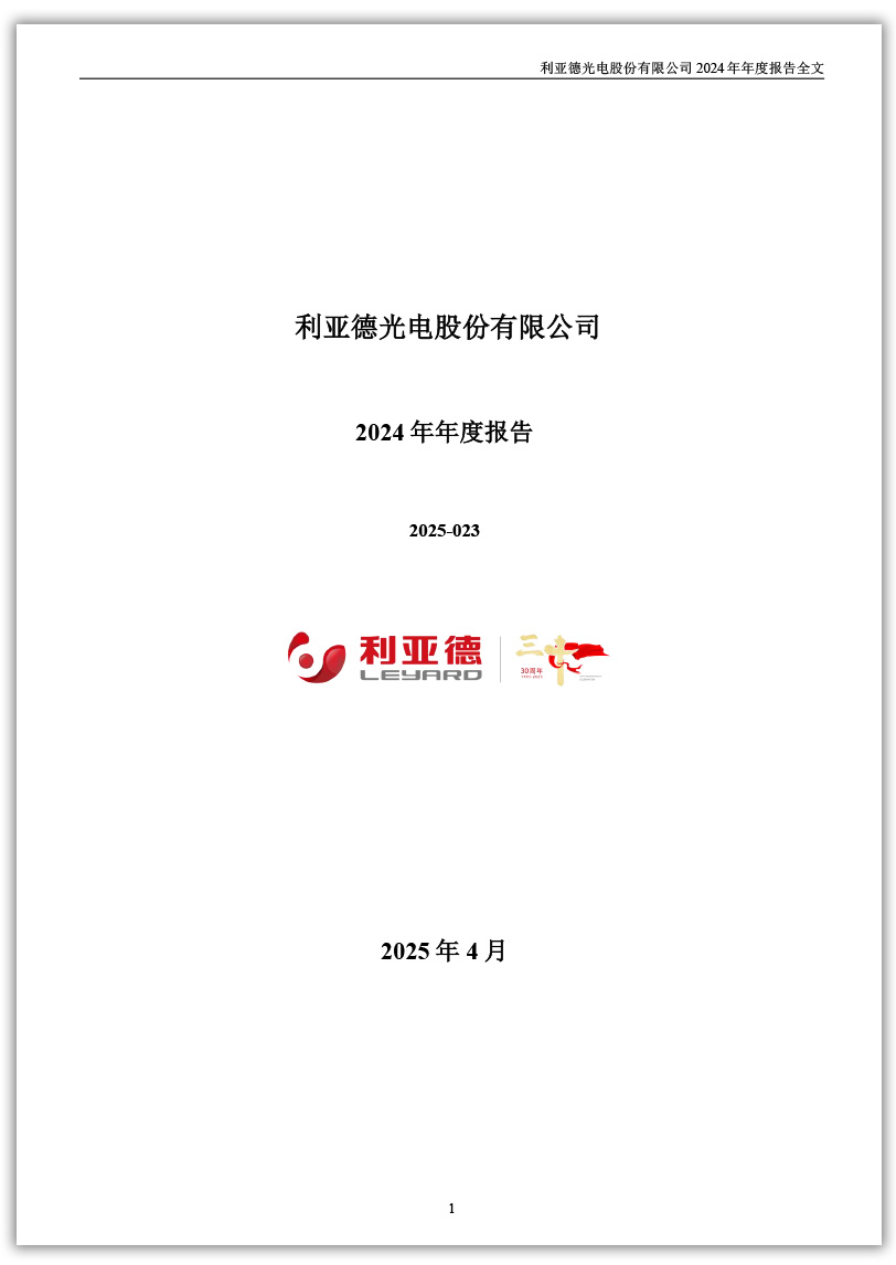 利亞德：2024年年度報告